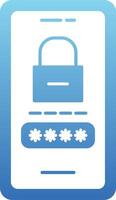 Password Lock Glyph Gradient Icon vector