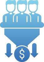 Sales PipeGlyph Gradient Glyph Gradient Icon vector
