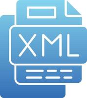 XML File Glyph Gradient Icon vector
