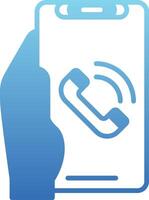 Phone Call Glyph Gradient Icon vector