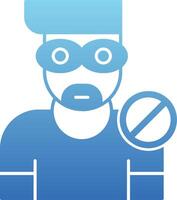 No Thief Glyph Gradient Icon vector