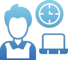 Working Hours Glyph Gradient Icon vector