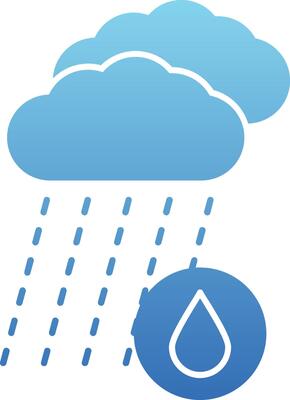 Rain Glyph Gradient Icon