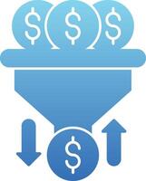 Cash Sales PipeGlyph Gradient Glyph Gradient Icon vector