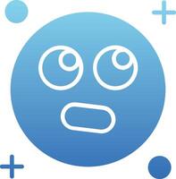 Rolling eyes Glyph Gradient Icon vector