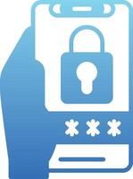 Pin Code Glyph Gradient Icon vector