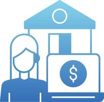 Work From Home Glyph Gradient Icon vector