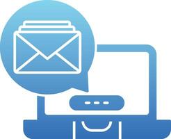 Laptop Notification Glyph Gradient Icon vector