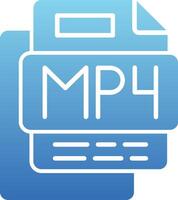 MP4 Music File Glyph Gradient Icon vector
