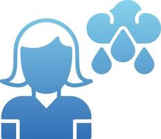 Depression Glyph Gradient Icon vector