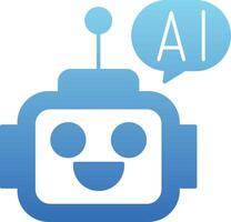 Ai Assistant Glyph Gradient Icon vector