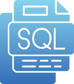 SQL File Glyph Gradient Icon vector