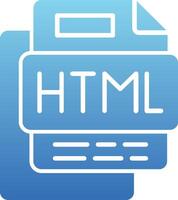 Html File Glyph Gradient Icon vector