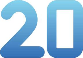 Twenty Glyph Gradient Icon vector