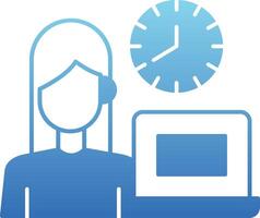 Working Hours Glyph Gradient Icon vector