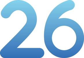 Twenty six Glyph Gradient Icon vector