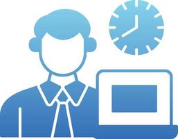 Office Working Hours Glyph Gradient Icon vector