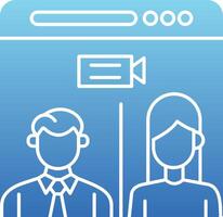 Web Conference Glyph Gradient Icon vector