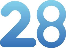 Twenty eight Glyph Gradient Icon vector