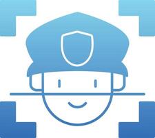 Face Recognition Glyph Gradient Icon vector