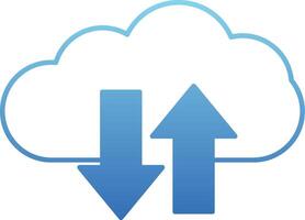 Cloud Upload And Download Glyph Gradient Icon vector