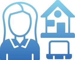 Work At Home Glyph Gradient Icon vector