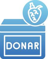 Heart Donar Glyph Gradient Icon vector