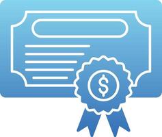 Certificate Glyph Gradient Icon vector