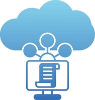 Cloud Service Glyph Gradient Icon vector