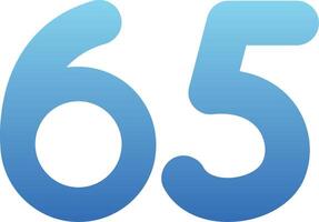 Sixty five Glyph Gradient Icon vector