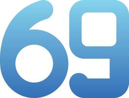 Sixty nine Glyph Gradient Icon vector