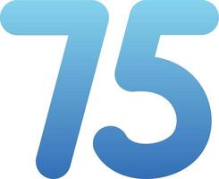 Seventy five Glyph Gradient Icon vector