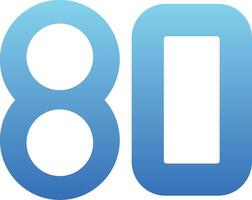 Eighty Glyph Gradient Icon vector