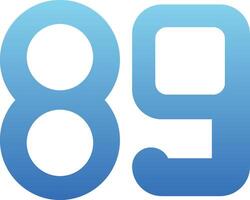 Eighty nine Glyph Gradient Icon vector