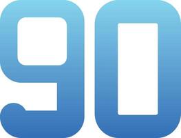 Ninety Glyph Gradient Icon vector