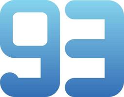Ninety three Glyph Gradient Icon vector