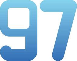 Ninety seven Glyph Gradient Icon vector