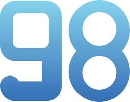Ninety eight Glyph Gradient Icon vector
