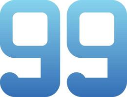 Ninety nine Glyph Gradient Icon vector