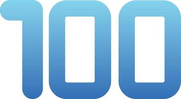 One hundred Glyph Gradient Icon vector