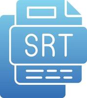 SRT File Glyph Gradient Icon vector