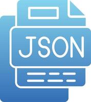 Json File Glyph Gradient Icon vector