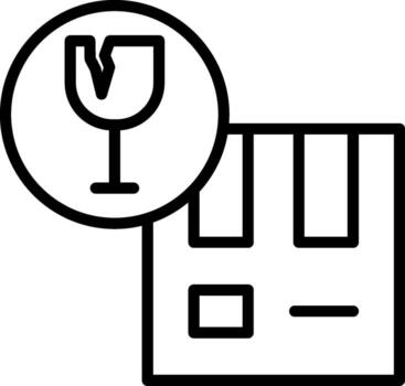 Fragile Line Icon Design vector