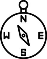 Compass Line Icon Design vector