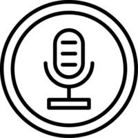 Mic Line Icon Design vector