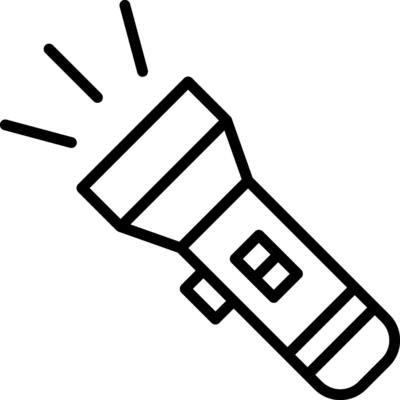 Flashlight Line Icon Design