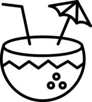 Coconut Drink Line Icon Design vector
