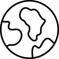 Planet Earth Line Icon Design vector