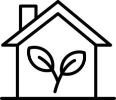 Eco House Line Icon Design vector