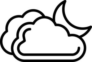 Moon Line Icon Design vector